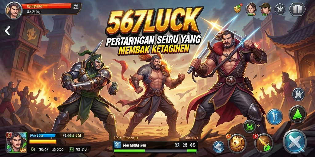 Tangkapan layar gameplay 567LUCK menampilkan pertarungan yang mendebarkan.