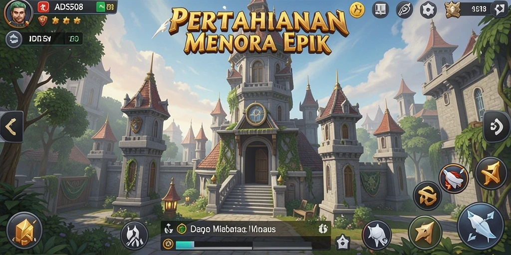 Gameplay seru dengan menara strategi dalam ADS508.