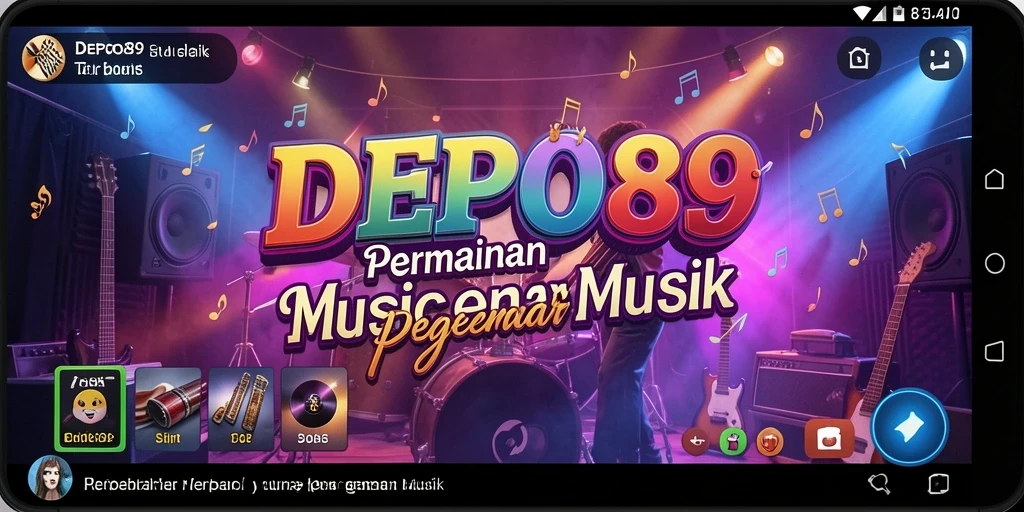 Tampilan gameplay DEPO89 yang menampilkan musik dan tantangan seru.