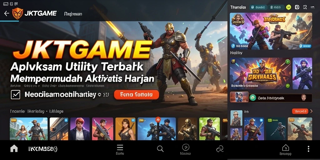Tampilan aplikasi JKTGAME yang sederhana dan mudah digunakan.
