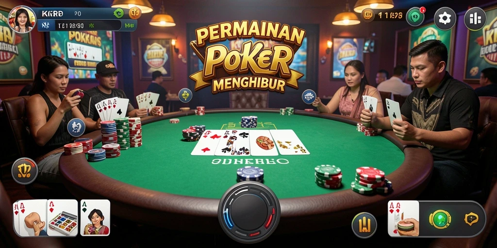 Tangkapan layar KKRP menampilkan gameplay poker yang seru dan interaktif.