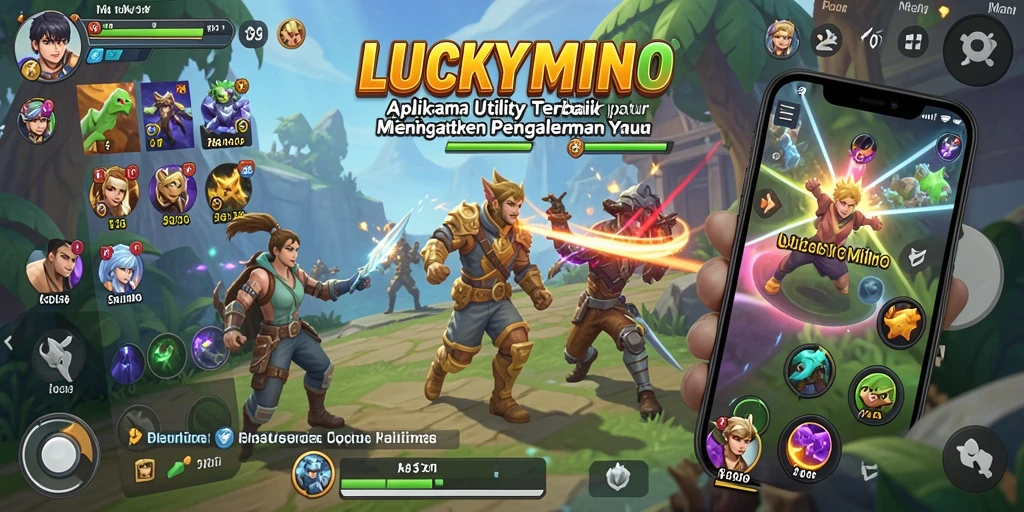 Tampilan utama LUCKYMINO dengan berbagai fitur Utility yang intuitif.
