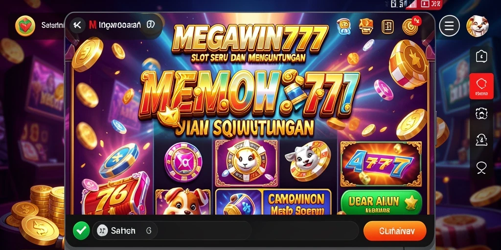 Tampilan gameplay slot MEGAWIN777 yang penuh warna dan interaktif.