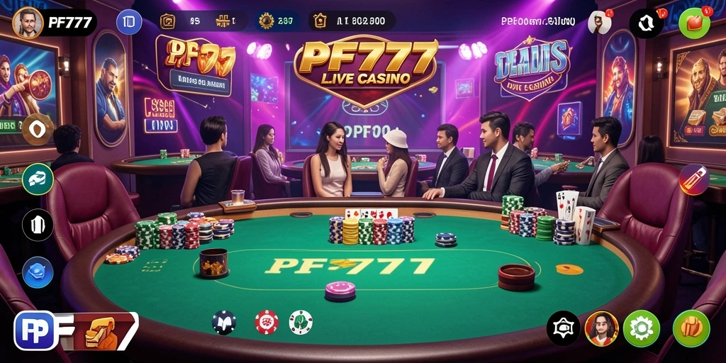 Tampilan gameplay Live Casino yang menarik dan interaktif di PF777.