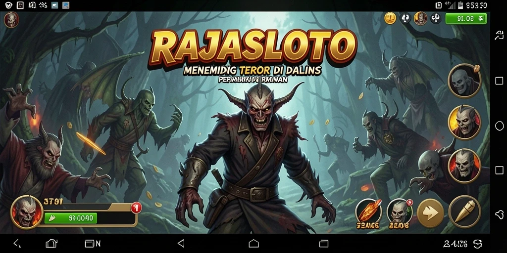 Gameplay intens RAJASLOTO dengan suasana menyeramkan yang menghantui.