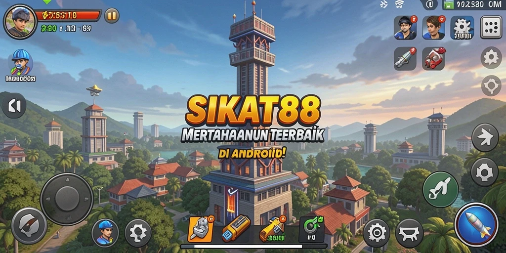 Screenshot gameplay SIKAT88 dengan strategi menara yang menarik.