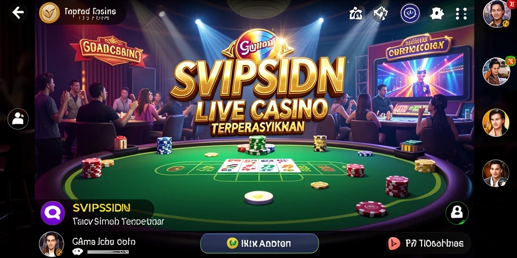 Screenshot gameplay SVIPSIDN menampilkan dealer profesional dan suasana kasino yang realistis.