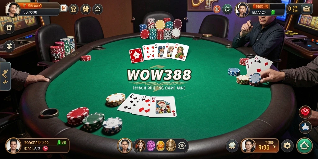 Tampilan menakjubkan dari gameplay Poker di WOW388.